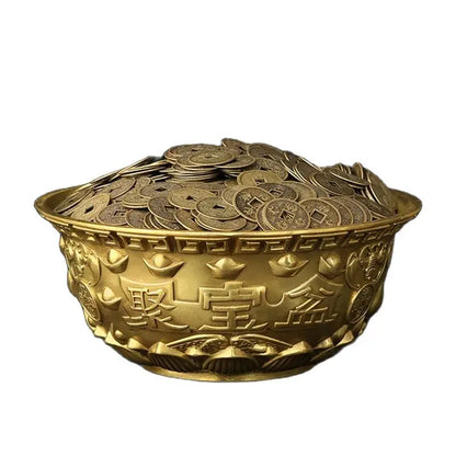 The pure copper potted statue household decoration copper basin craft gifts Buddha supplies bring good luck