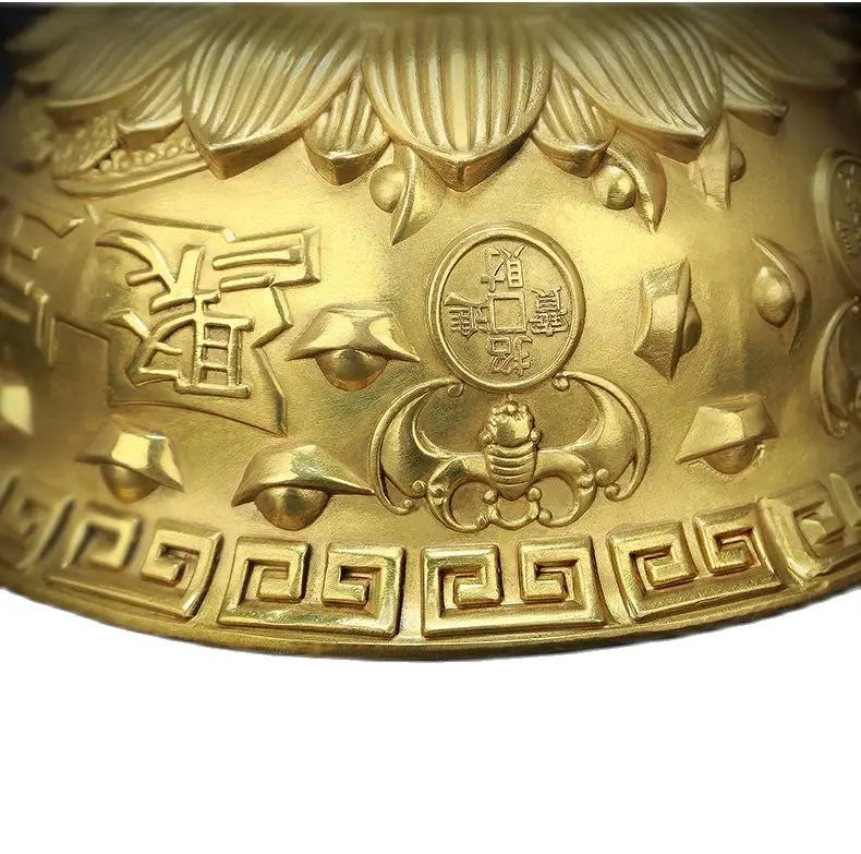 The pure copper potted statue household decoration copper basin craft gifts Buddha supplies bring good luck
