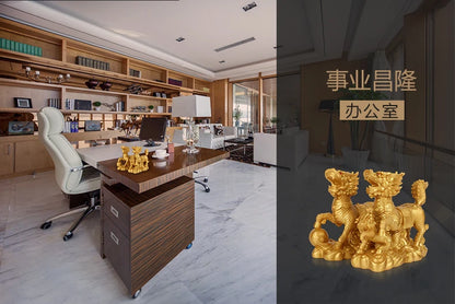 The resin kirin set a pair of fortune dragon to set up the family decorative arts and crafts good luck gifts