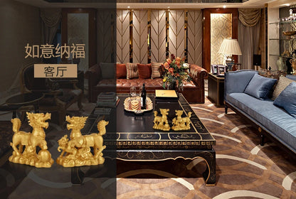 The resin kirin set a pair of fortune dragon to set up the family decorative arts and crafts good luck gifts