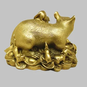 The size of twelve copper ornaments Zodiac lucky evil copper money in Feng Shui decoration crafts Home Furnishing mouse
