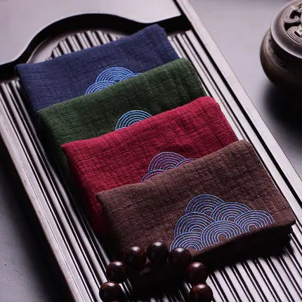 Thick Cotton And Linen Tea Towel Chinese Style Zen Tea Retro  Kung Fu Teapot Cleaning Towel Desktop Tea Ceremony Accessory