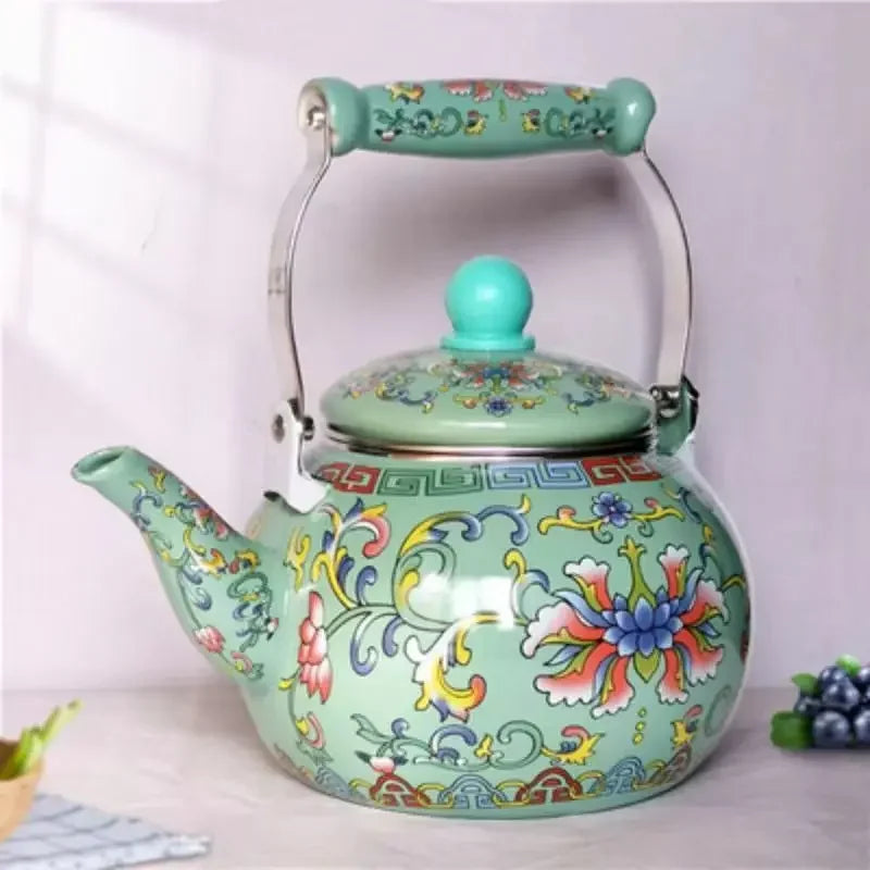 Thicken 1.5L-5L Enamel Teapot Cold Kettle Boiling Kettle Hot Kettle Milk Teapot Induction Cooker