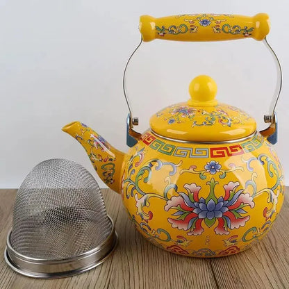 Thicken 1.5L-5L Enamel Teapot Cold Kettle Boiling Kettle Hot Kettle Milk Teapot Induction Cooker