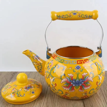 Thicken 1.5L-5L Enamel Teapot Cold Kettle Boiling Kettle Hot Kettle Milk Teapot Induction Cooker