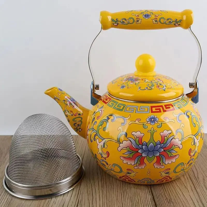 Thicken 1.5L-5L Enamel Teapot Cold Kettle Boiling Kettle Hot Kettle Milk Teapot Induction Cooker