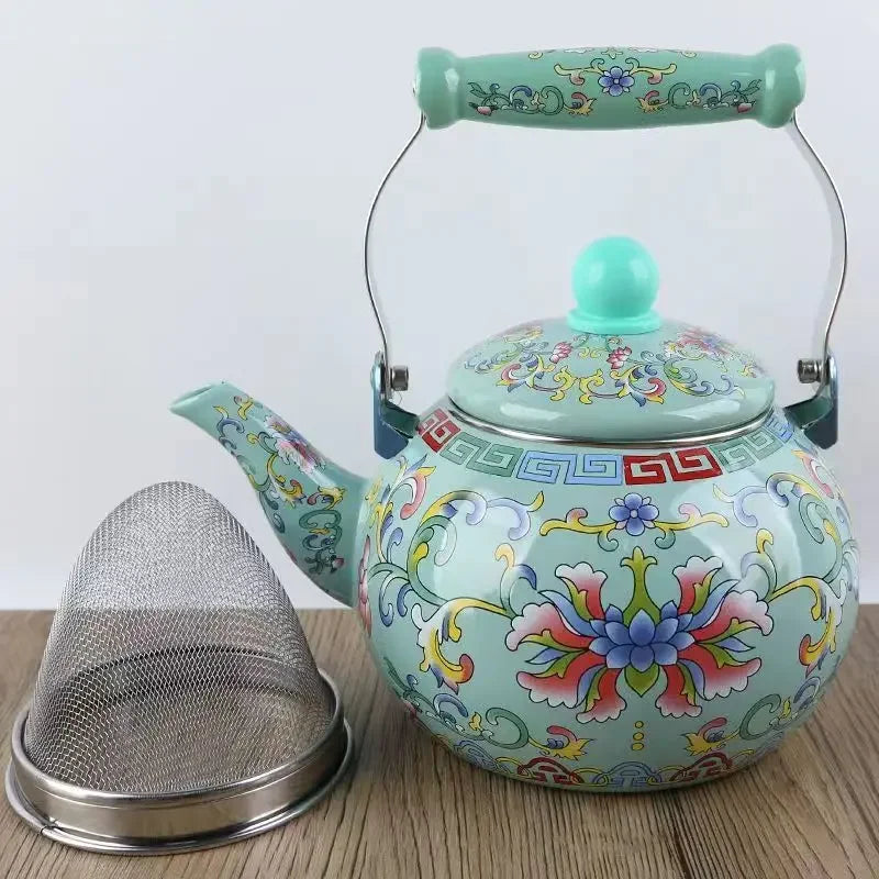 Thicken 1.5L-5L Enamel Teapot Cold Kettle Boiling Kettle Hot Kettle Milk Teapot Induction Cooker