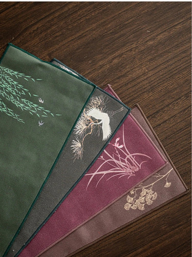 Thickened Chinese Painted Tea Towel Super Absorbent Table Mats Kitchen Cleaning Towel High-grade Tea Set Tools Accessories