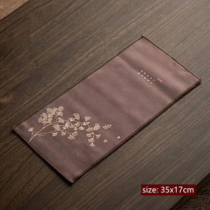 Thickened Chinese Painted Tea Towel Super Absorbent Table Mats Kitchen Cleaning Towel High-grade Tea Set Tools Accessories