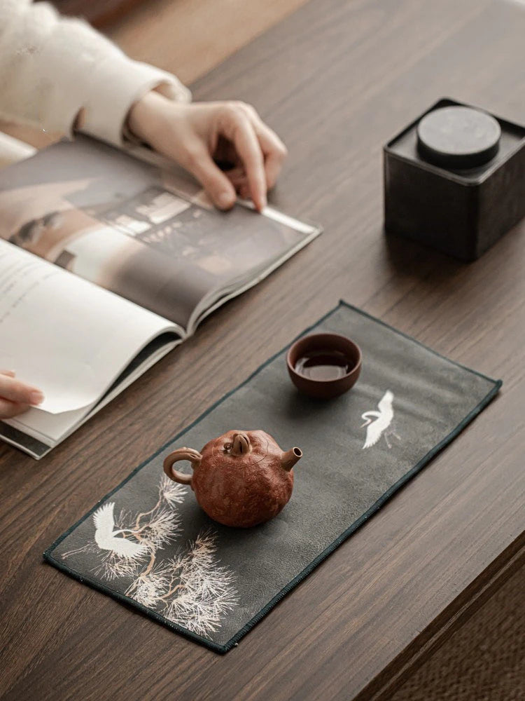Thickened Chinese Painted Tea Towel Super Absorbent Table Mats Kitchen Cleaning Towel High-grade Tea Set Tools Accessories