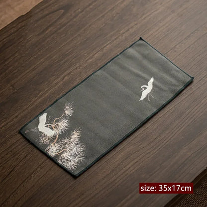 Thickened Chinese Painted Tea Towel Super Absorbent Table Mats Kitchen Cleaning Towel High-grade Tea Set Tools Accessories