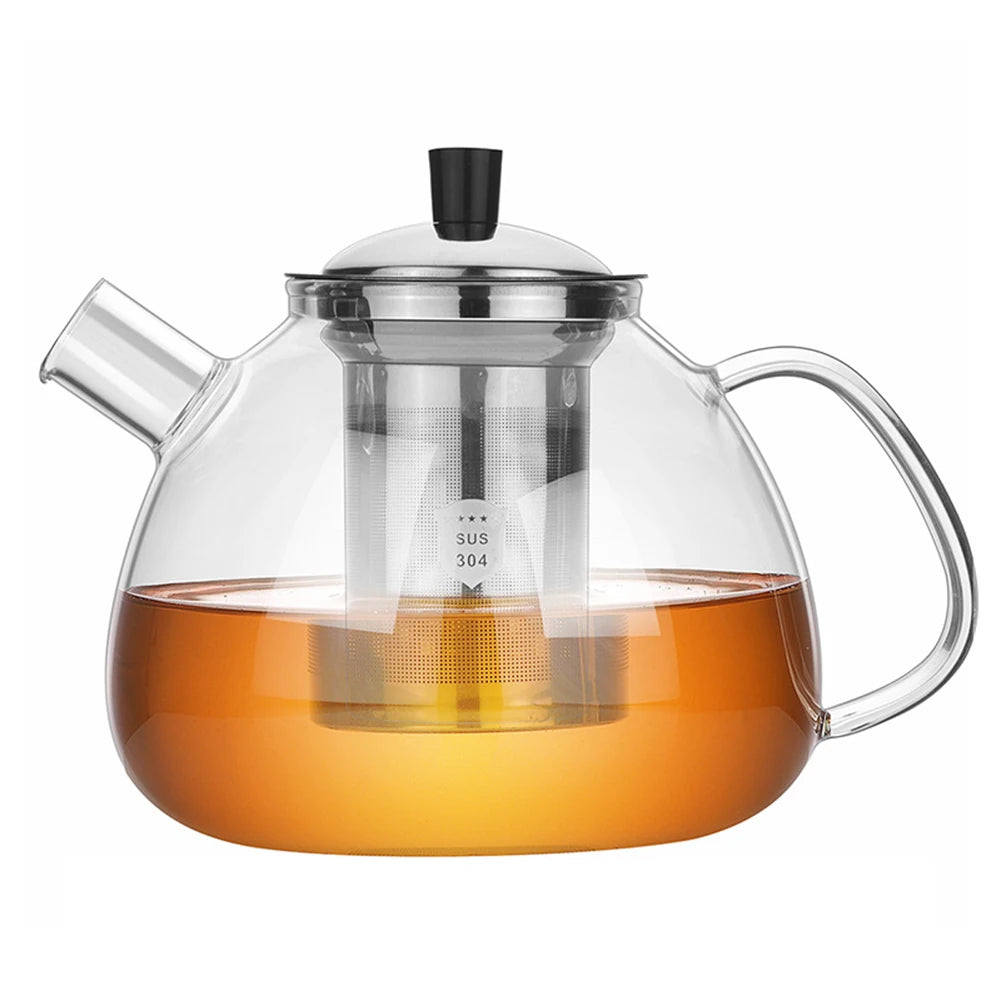 Thickened Glass Teapot With Stainless Steel Infuser Clear Kettle Heat Resistant Tea Pot Teaware For Making Coffee 800 /1500ml