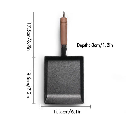 Thickened Japanese Omelette Pan / Tamagoyaki Pan, Non-stick Rectangle Mini Egg Frying Pan - Cast Iron / Aluminum Alloy