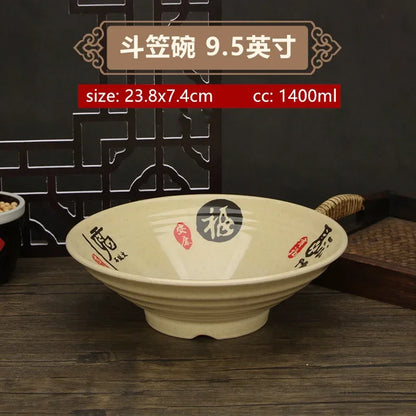 Thickened Melamine Beef Ramen Bowl Fruit Salad Bowl Japanese Style Not Easily Broken Noodles Bowl Dinnerware Kitchen Accessories