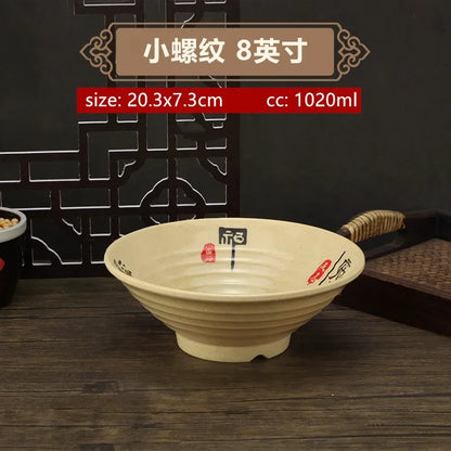 Thickened Melamine Beef Ramen Bowl Fruit Salad Bowl Japanese Style Not Easily Broken Noodles Bowl Dinnerware Kitchen Accessories