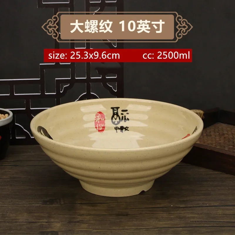 Thickened Melamine Beef Ramen Bowl Fruit Salad Bowl Japanese Style Not Easily Broken Noodles Bowl Dinnerware Kitchen Accessories