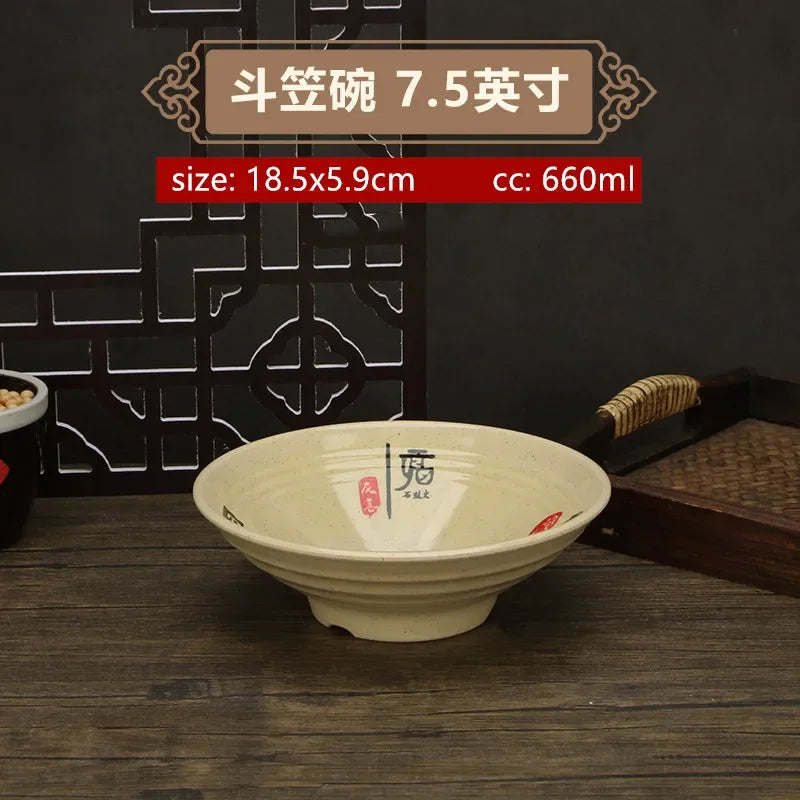 Thickened Melamine Beef Ramen Bowl Fruit Salad Bowl Japanese Style Not Easily Broken Noodles Bowl Dinnerware Kitchen Accessories