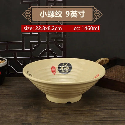 Thickened Melamine Beef Ramen Bowl Fruit Salad Bowl Japanese Style Not Easily Broken Noodles Bowl Dinnerware Kitchen Accessories