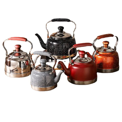 Thickened Stainless Steel Teapot with Health Filter and Beautiful Flower Pattern