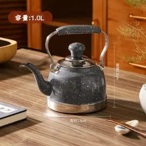Thickened Stainless Steel Teapot with Health Filter and Beautiful Flower Pattern