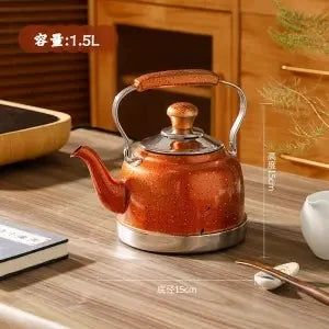 Thickened Stainless Steel Teapot with Health Filter and Beautiful Flower Pattern