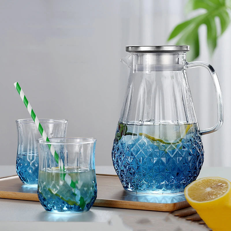 Thickened glass coffee juice kettle  Large-capacity heat-resistant explosion-proof household tea set kettle Kitchen supplies