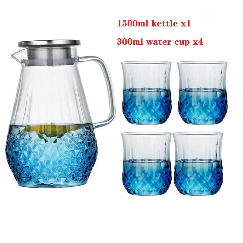 Thickened glass coffee juice kettle  Large-capacity heat-resistant explosion-proof household tea set kettle Kitchen supplies