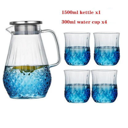Thickened glass coffee juice kettle  Large-capacity heat-resistant explosion-proof household tea set kettle Kitchen supplies