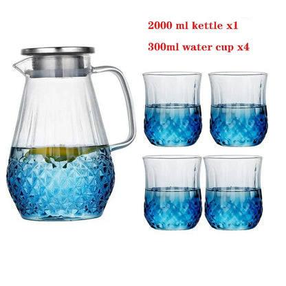 Thickened glass coffee juice kettle  Large-capacity heat-resistant explosion-proof household tea set kettle Kitchen supplies