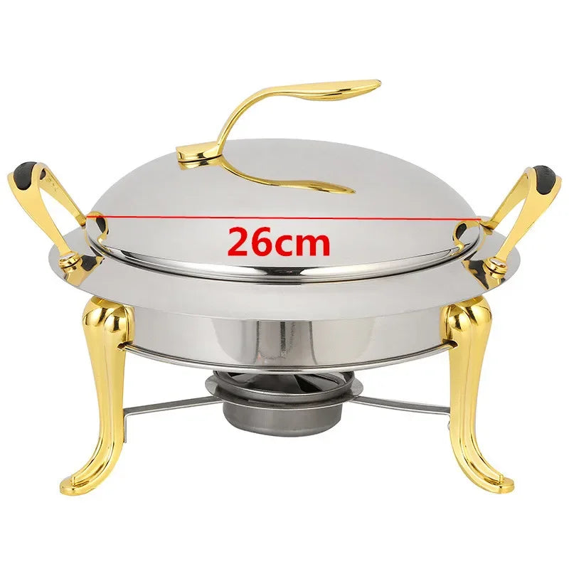 Thickened stainless steel alcohol dry gold small hotpot restaurant Pot hotel commercial household shabu fry pot hot pot