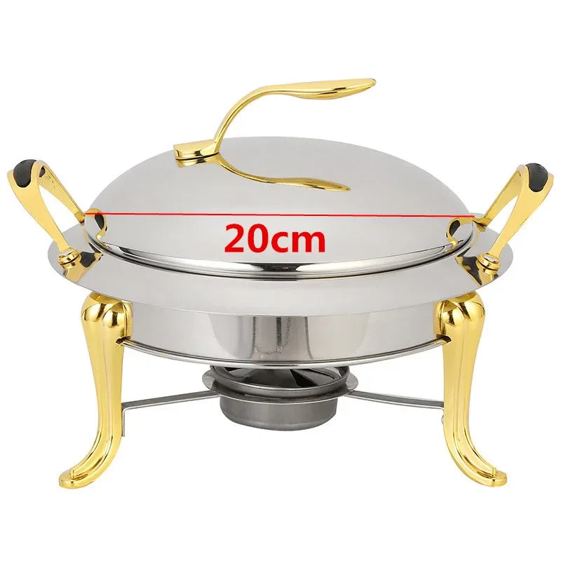 Thickened stainless steel alcohol dry gold small hotpot restaurant Pot hotel commercial household shabu fry pot hot pot