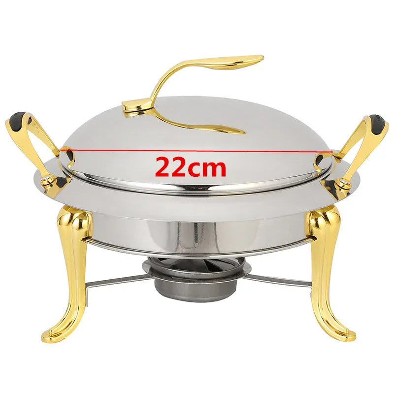 Thickened stainless steel alcohol dry gold small hotpot restaurant Pot hotel commercial household shabu fry pot hot pot