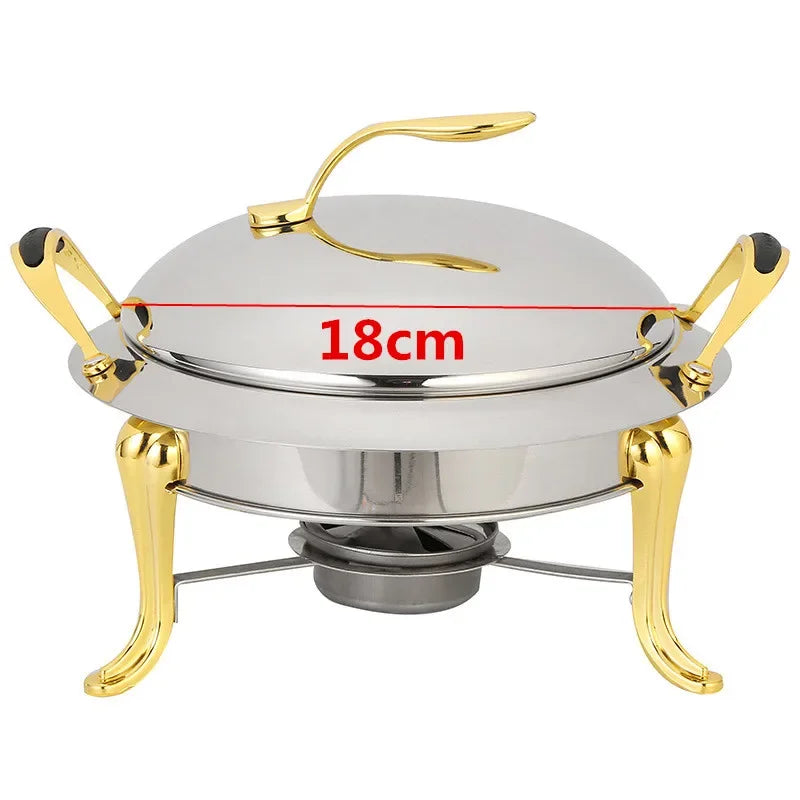 Thickened stainless steel alcohol dry gold small hotpot restaurant Pot hotel commercial household shabu fry pot hot pot