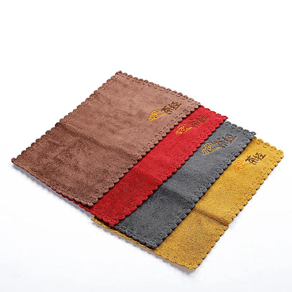 Thickening Cotton and Linen Tea Napkins, Water Towel Cloth, Teapot Tray, Red, Suit for Teapot, Drinkware, Ceremony