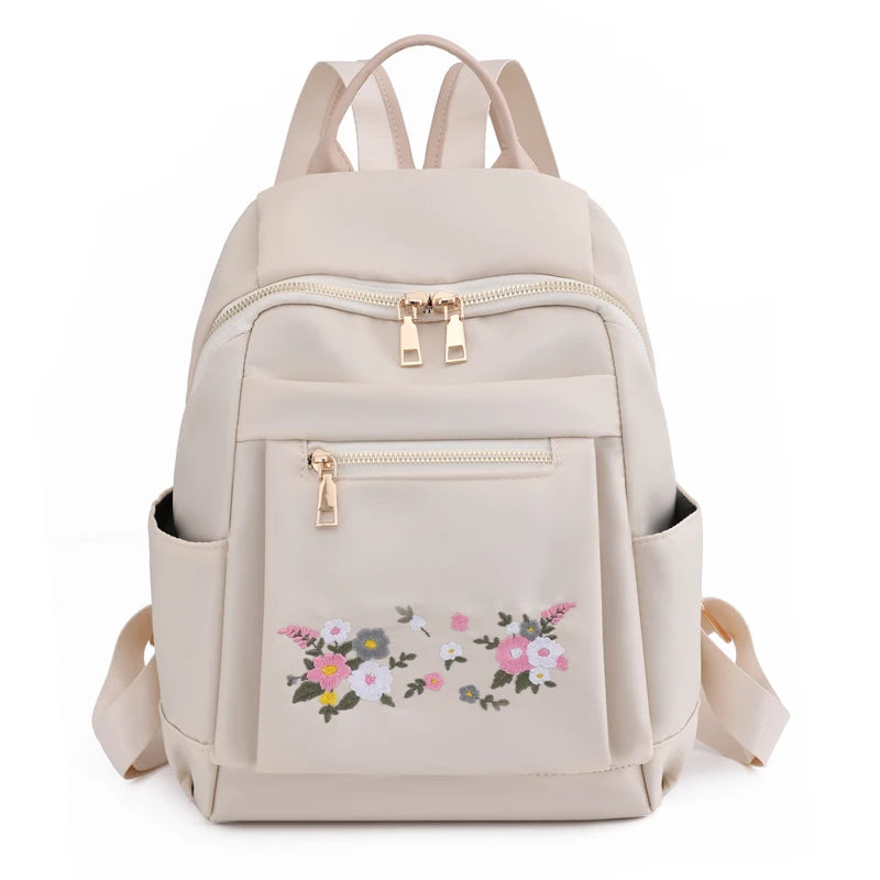 Three Colors Are Available Bag Original Chinese Style Embroidery Double Shoulder Back Nylon Backpacks Women's Designer Schoolbag