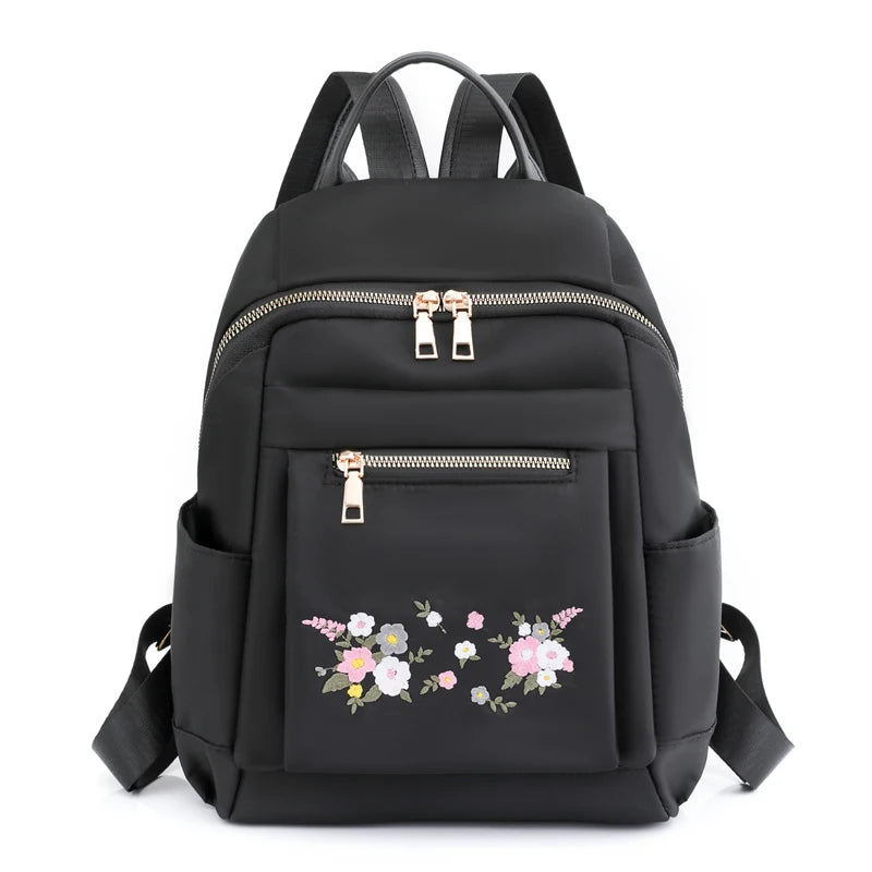 Three Colors Are Available Bag Original Chinese Style Embroidery Double Shoulder Back Nylon Backpacks Women's Designer Schoolbag