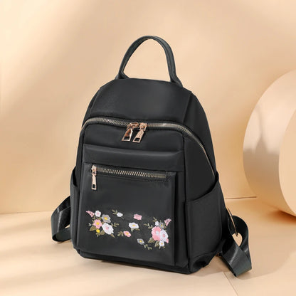 Three Colors Are Available Bag Original Chinese Style Embroidery Double Shoulder Back Nylon Backpacks Women's Designer Schoolbag