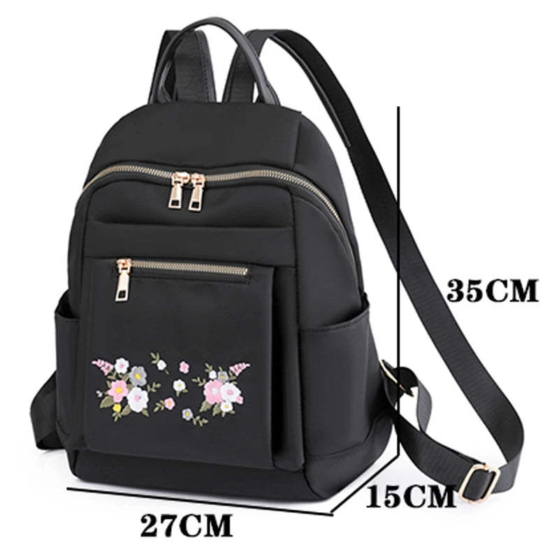 Three Colors Are Available Bag Original Chinese Style Embroidery Double Shoulder Back Nylon Backpacks Women's Designer Schoolbag