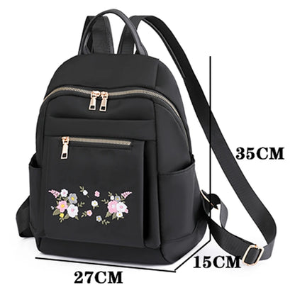 Three Colors Are Available Bag Original Chinese Style Embroidery Double Shoulder Back Nylon Backpacks Women's Designer Schoolbag