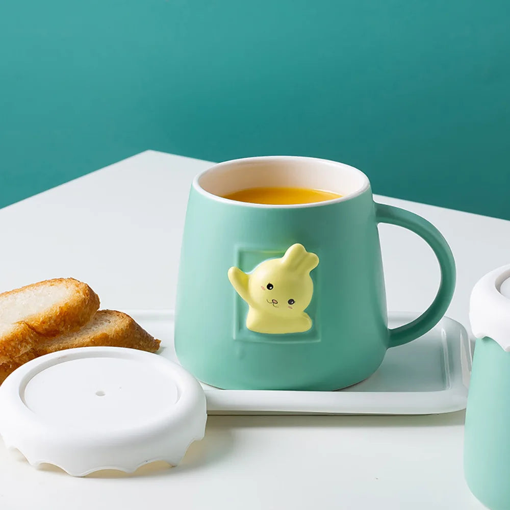 Three Dimensional Animal Mug Kawaii Cups of Coffee Thermo Coffee Cup to Carry Ceramics & Pottery Original Breakfast Cups Mugs Go
