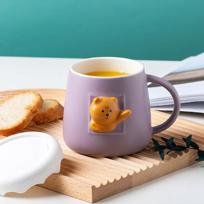 Three Dimensional Animal Mug Kawaii Cups of Coffee Thermo Coffee Cup to Carry Ceramics & Pottery Original Breakfast Cups Mugs Go