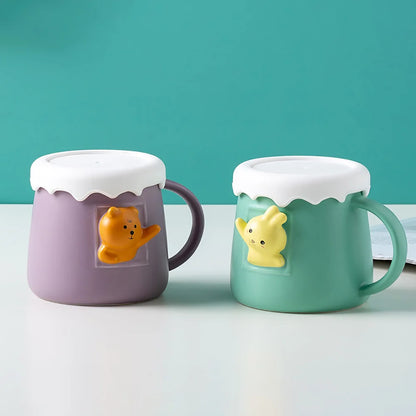 Three Dimensional Animal Mug Kawaii Cups of Coffee Thermo Coffee Cup to Carry Ceramics & Pottery Original Breakfast Cups Mugs Go