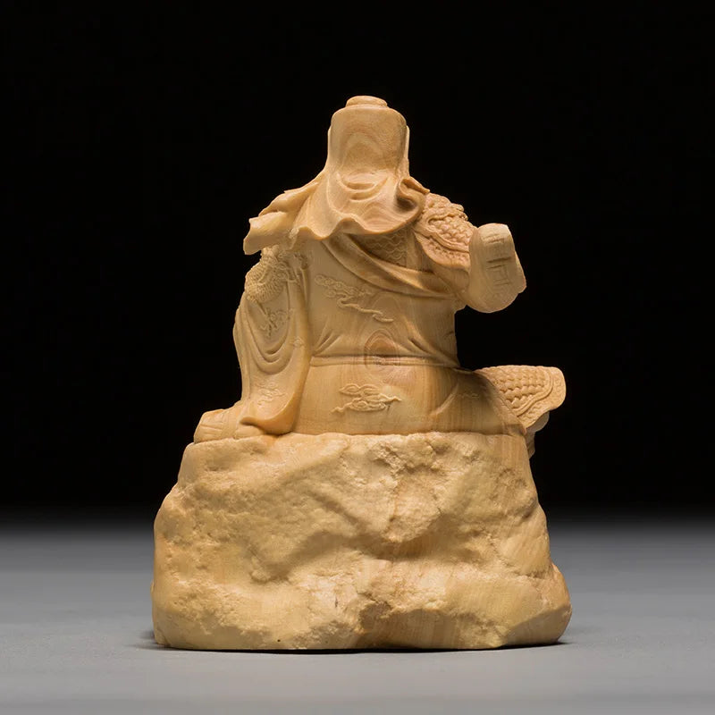 Three Kingdoms Guan Yu Statue Wood Figurines Historical Figure Collection Art Hand Carve Guandi Decorations