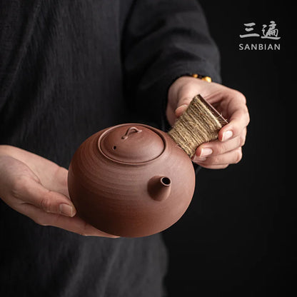 Three Times Chaozhou Shadiao Stoneware Pot Kettle Olive Charcoal Stove Red Mud Small Stove Electric Ceramic Stove Tea Cooker