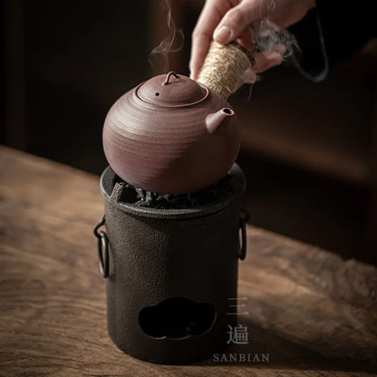 Three Times Chaozhou Shadiao Stoneware Pot Kettle Olive Charcoal Stove Red Mud Small Stove Electric Ceramic Stove Tea Cooker