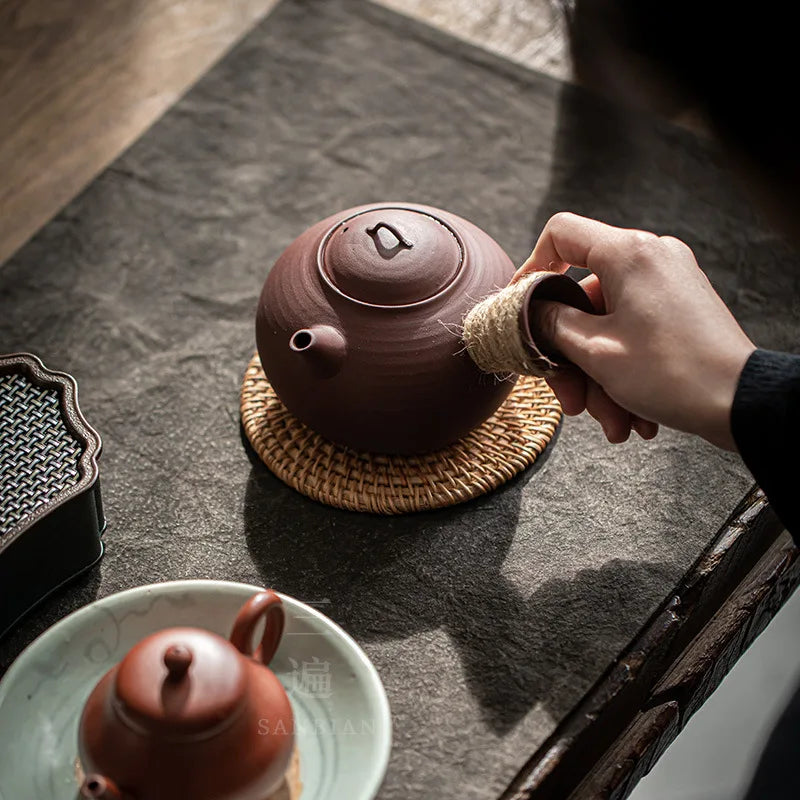 Three Times Chaozhou Shadiao Stoneware Pot Kettle Olive Charcoal Stove Red Mud Small Stove Electric Ceramic Stove Tea Cooker