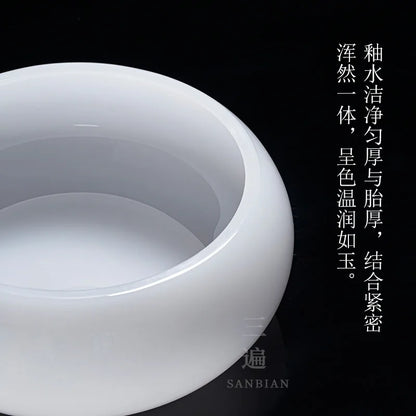 Three Times Colored Glaze Tea Wash Large Washed Tea Cup Jianshui Tea Residue Barrel Jianshui Thickened Jade Porcelain Dry Tea-