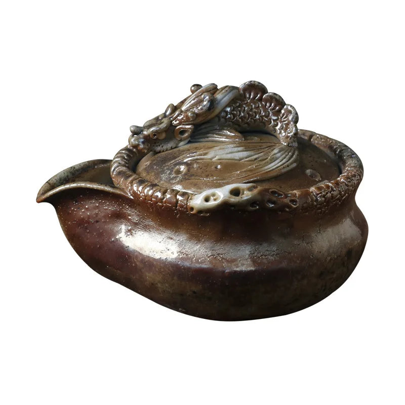 Three Times Firewood Burning Aquarius Teapot Japanese Stoneware Pot Fish Dragon Tureen Kung Fu Tea Set Tea Making Device