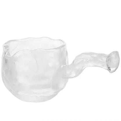 Three Times Frozen Clear Feeling Frozen Burnt Glaze Side Handle Fair Cup Glass Tea Serving Pot Kung Fu Tea Set