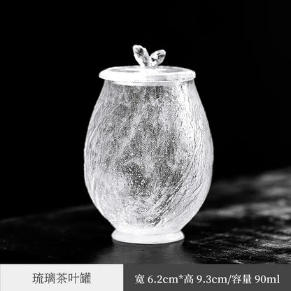 Three Times Glass Tea Pot Ice Cube Clear Feeling Frozen Small Size Tea Storage Pot Tea Warehouse
